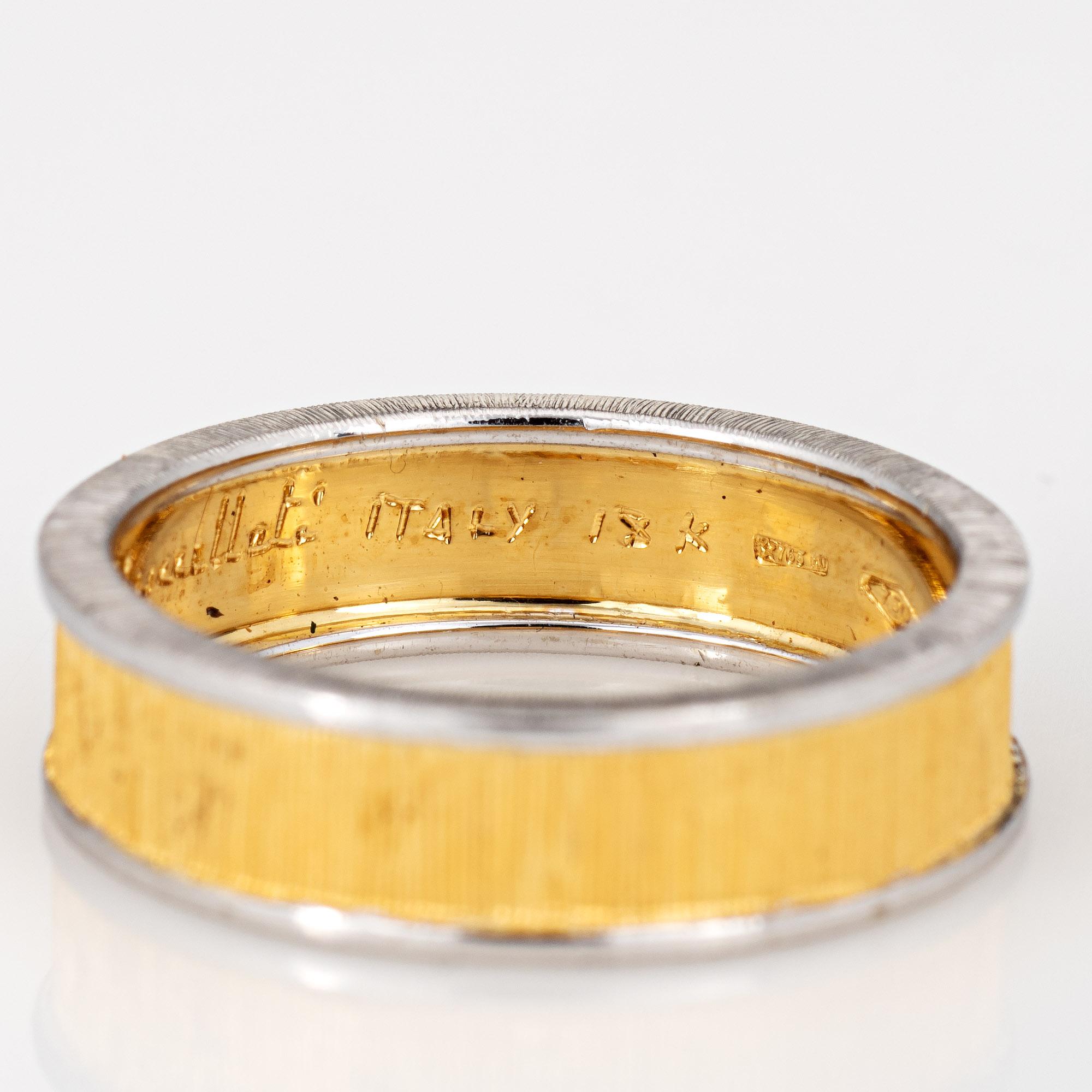 Modern Gianmaria Buccellati Band Vintage 18k Yellow Gold Ring Signed Jewelry