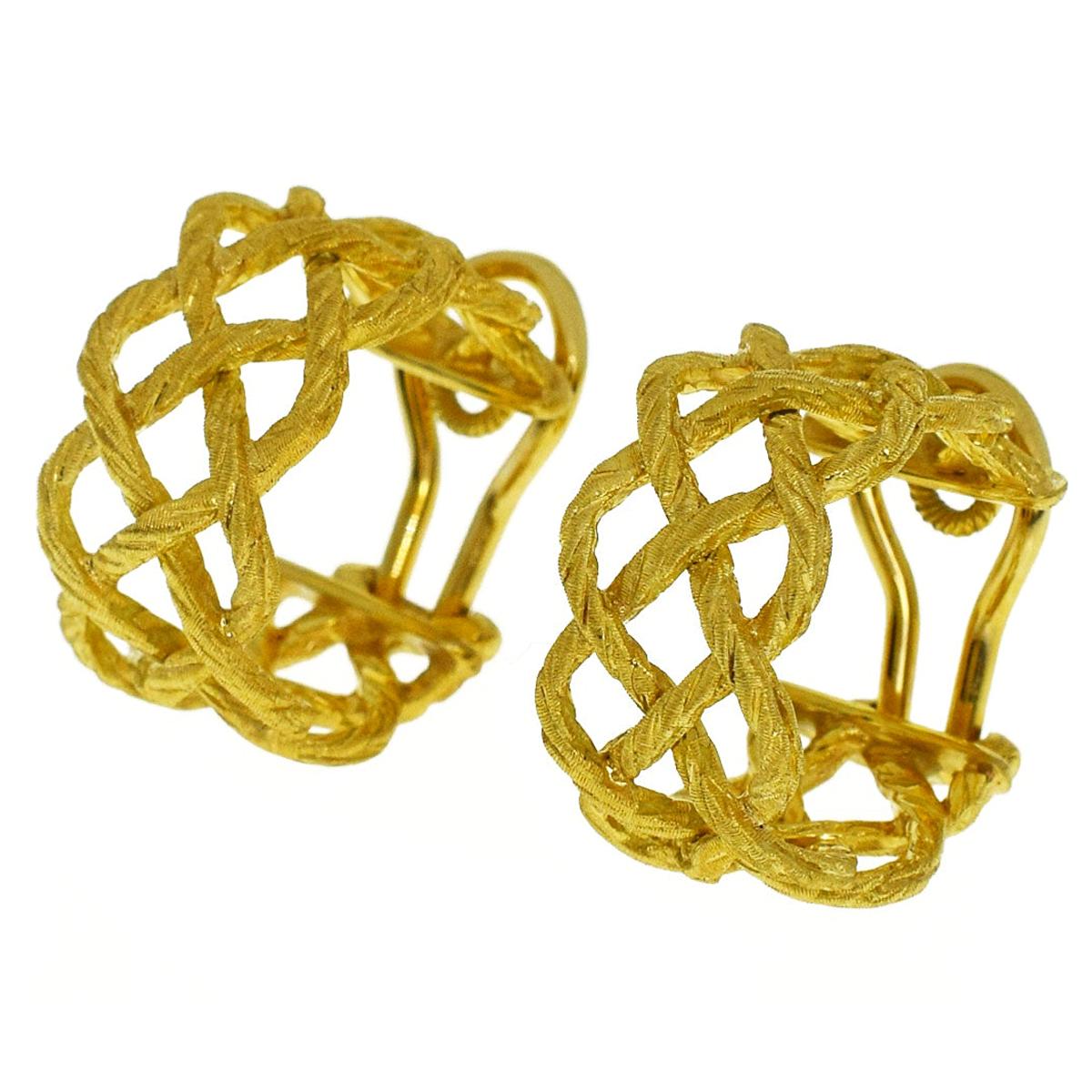 Gianmaria Buccellati Crepe De Chine Design Hoop Earrings