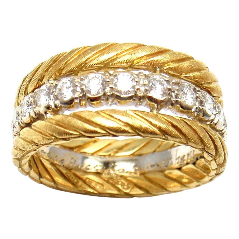 Gianmaria Buccellati Diamond Yellow & White Gold Ring For Sale