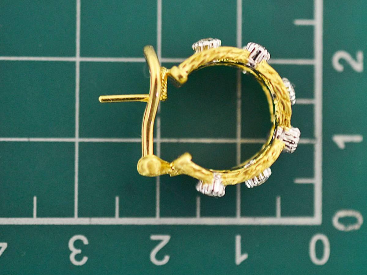 Gianmaria Buccellati Diamonds 18 Karat Yellow Gold Ondine Hoop Stud Earrings 1