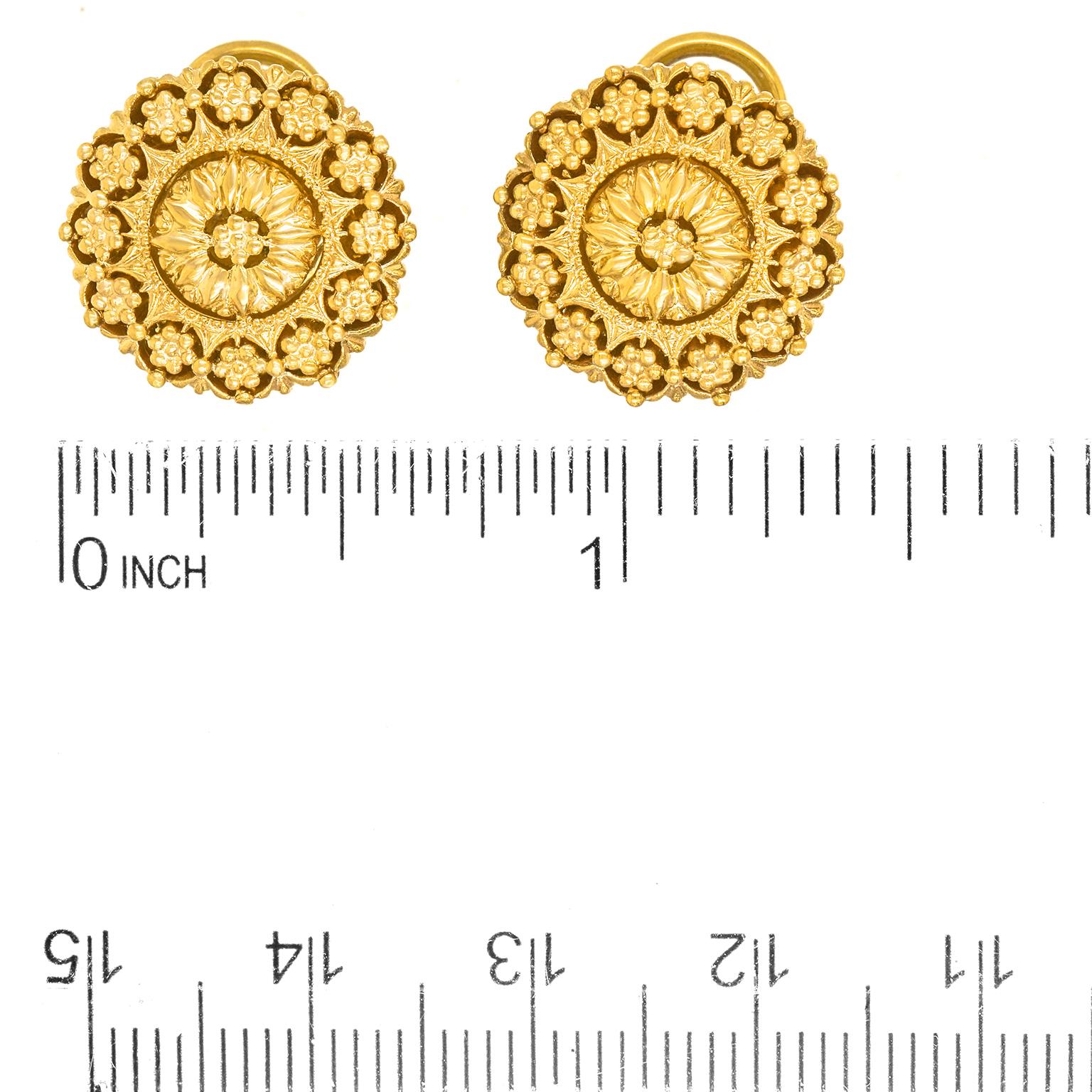 Gianmaria Buccellati Gold Earrings In Excellent Condition In Litchfield, CT