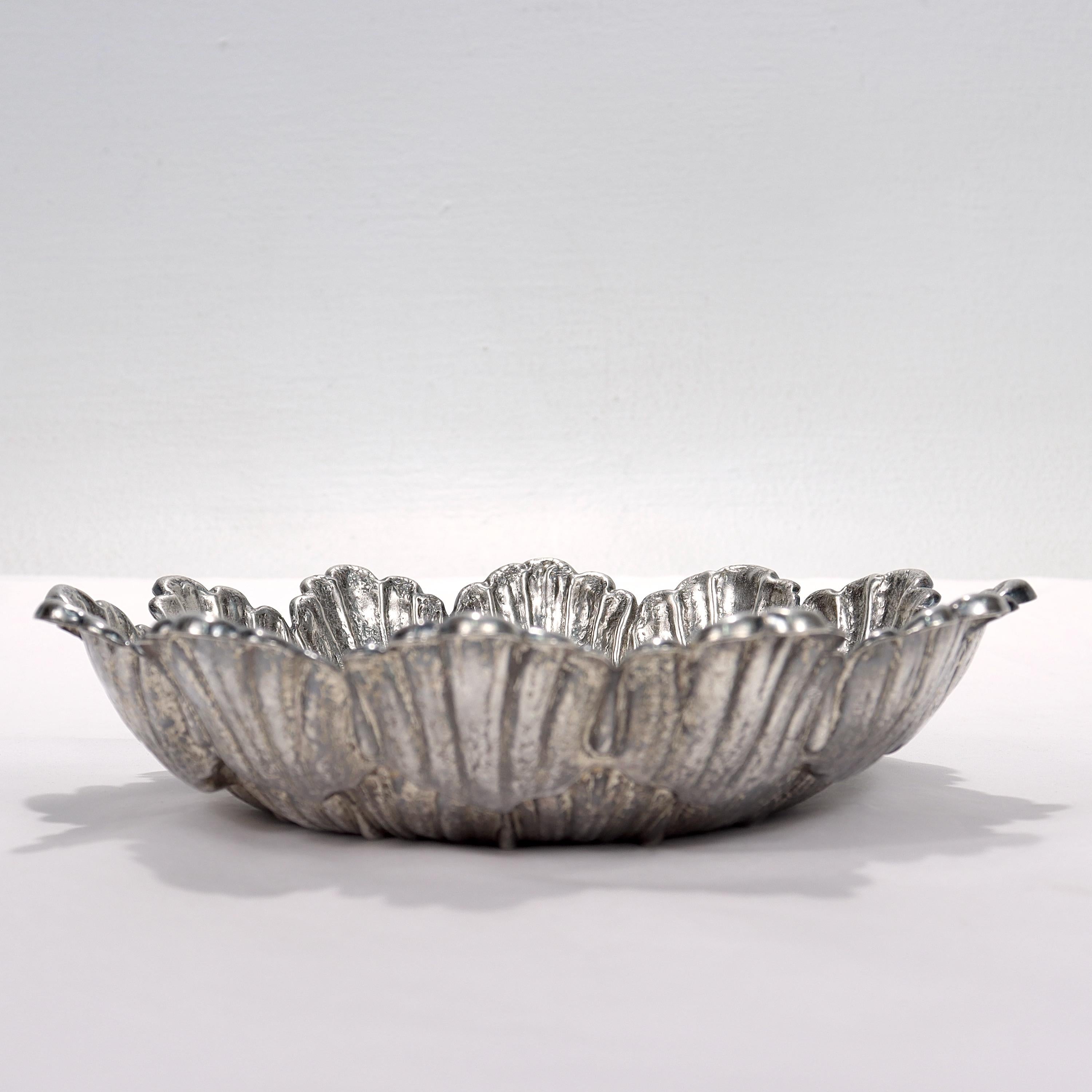Gianmaria Buccellati Italian Modernist Sterling Silver Dahlia Flower Bowl 1