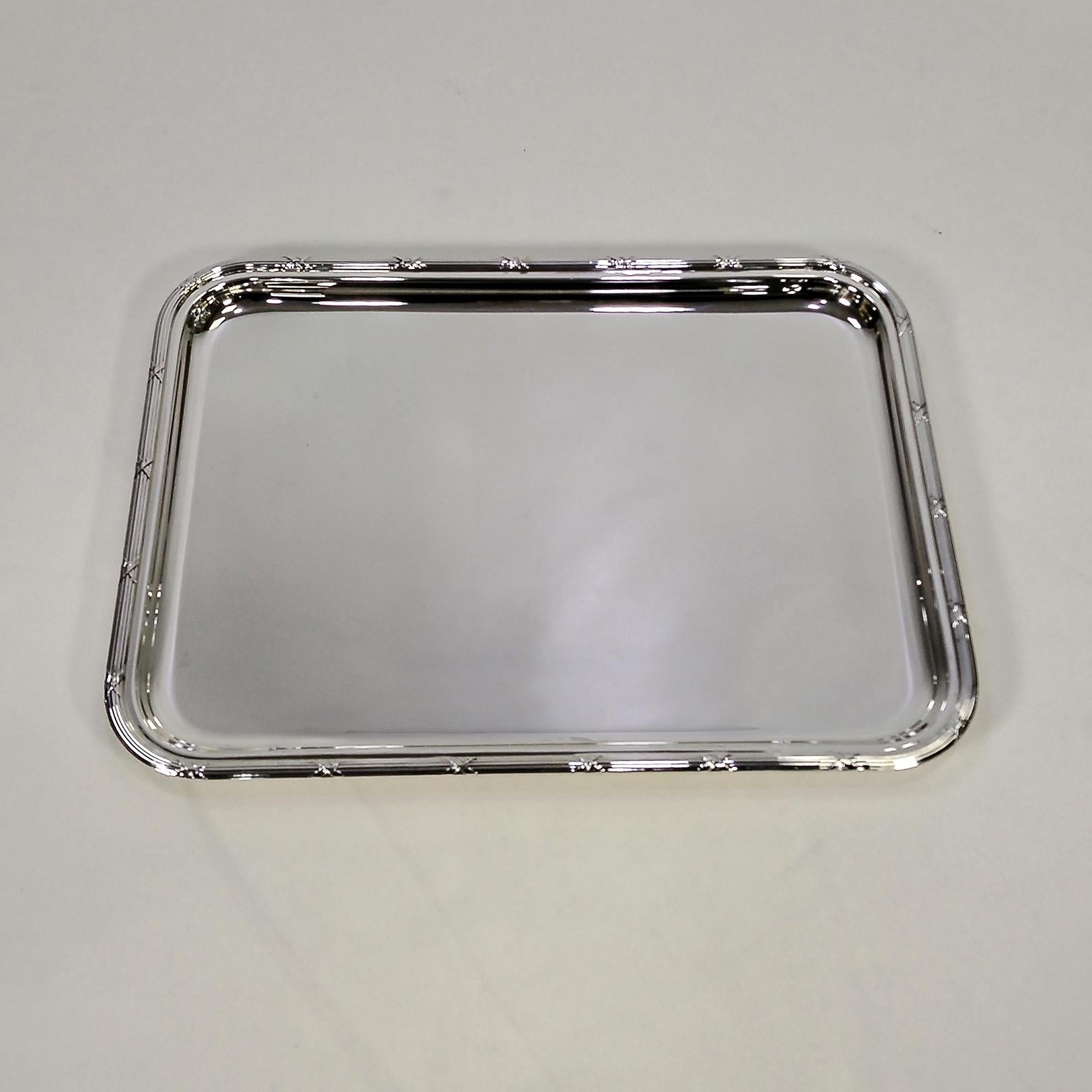 GIANMARIA BUCCELLATI Bandeja italiana de plata de ley estilo Luis XVI en venta 4