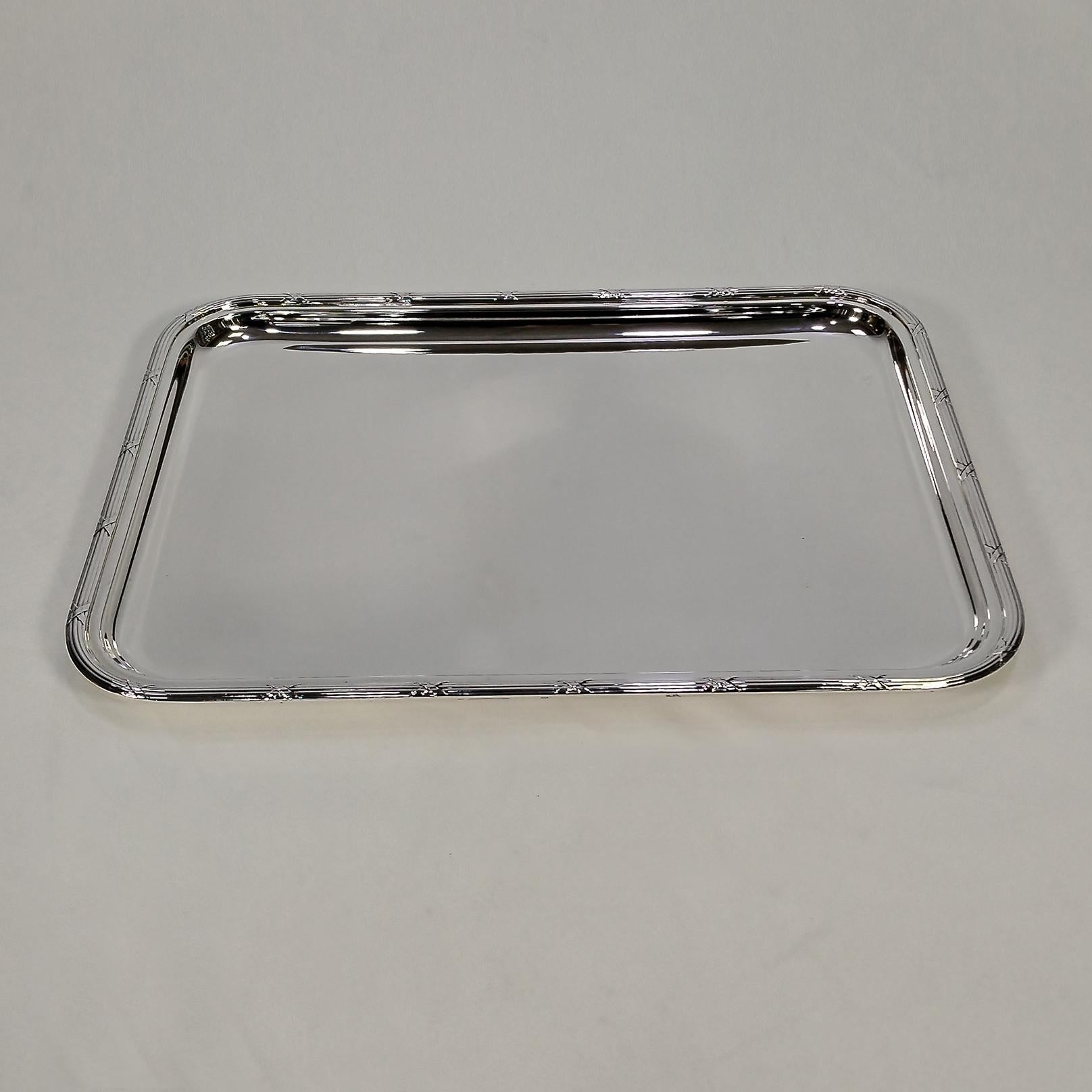 GIANMARIA BUCCELLATI Bandeja italiana de plata de ley estilo Luis XVI Hecho a mano en venta