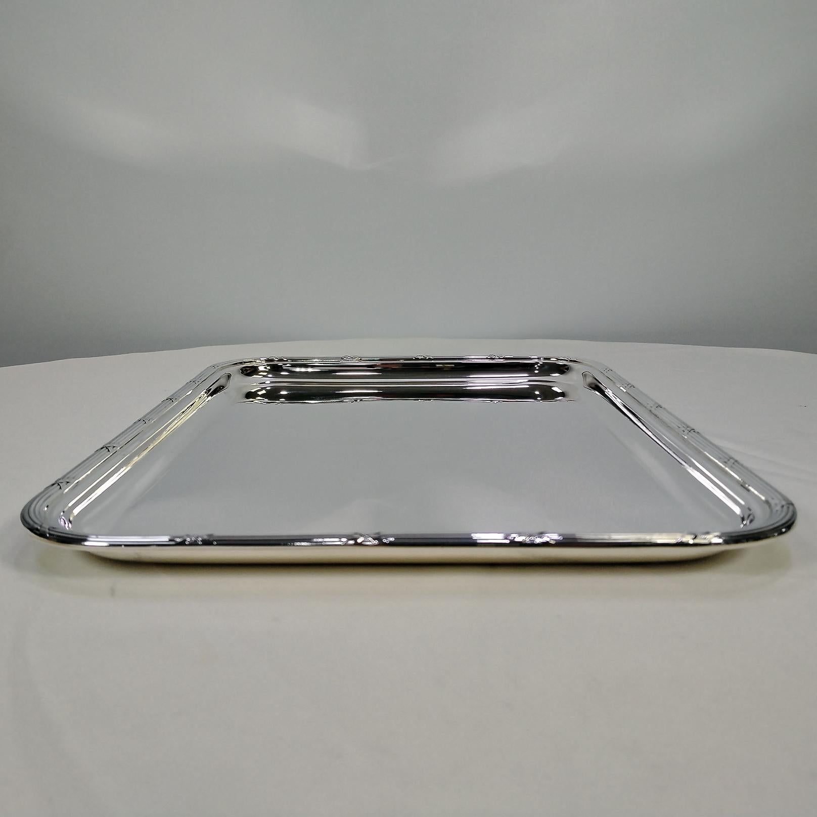 GIANMARIA BUCCELLATI Bandeja italiana de plata de ley estilo Luis XVI Contemporáneo en venta