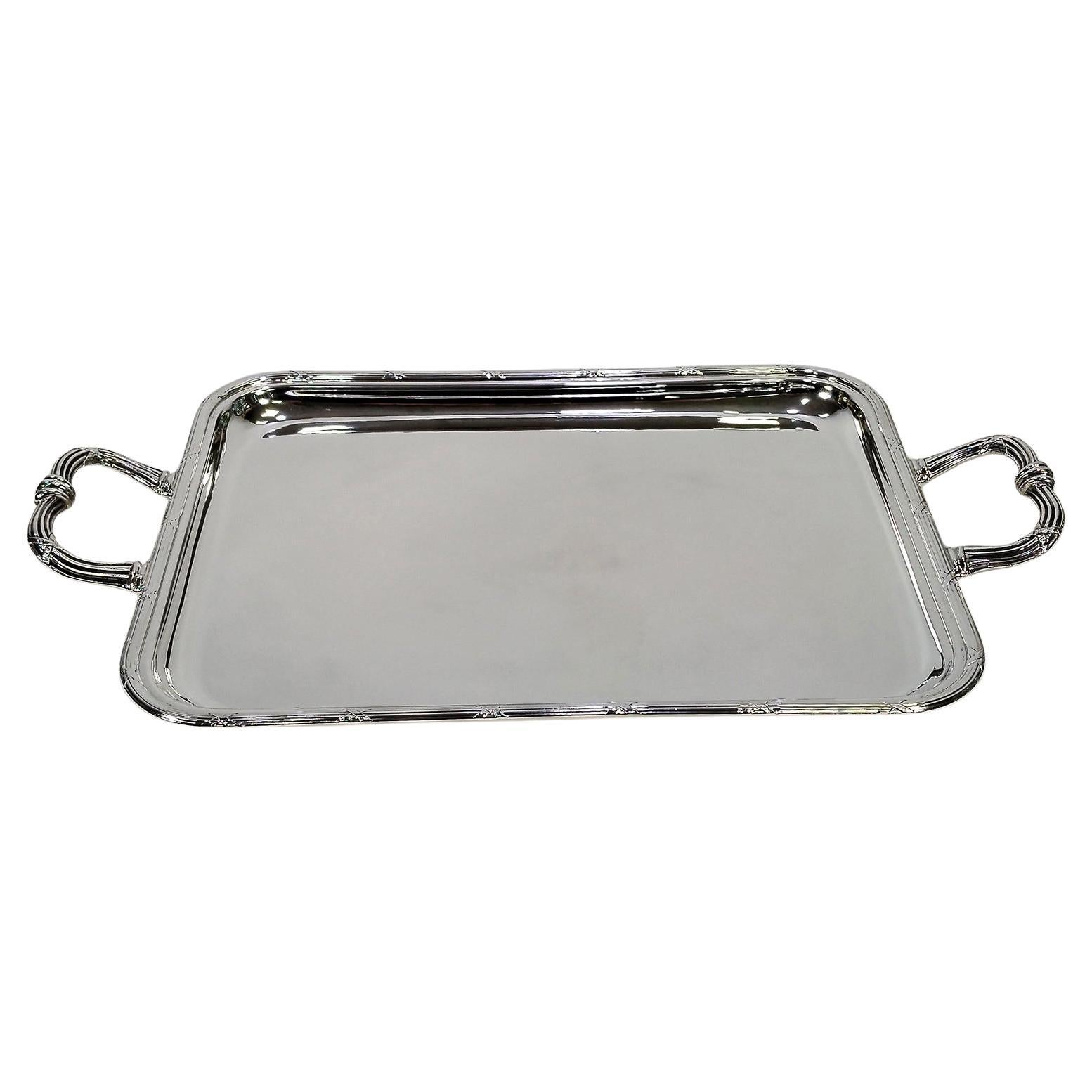 GIANMARIA BUCCELLATI Italian Sterling Silver tray with handles Louis XVI style