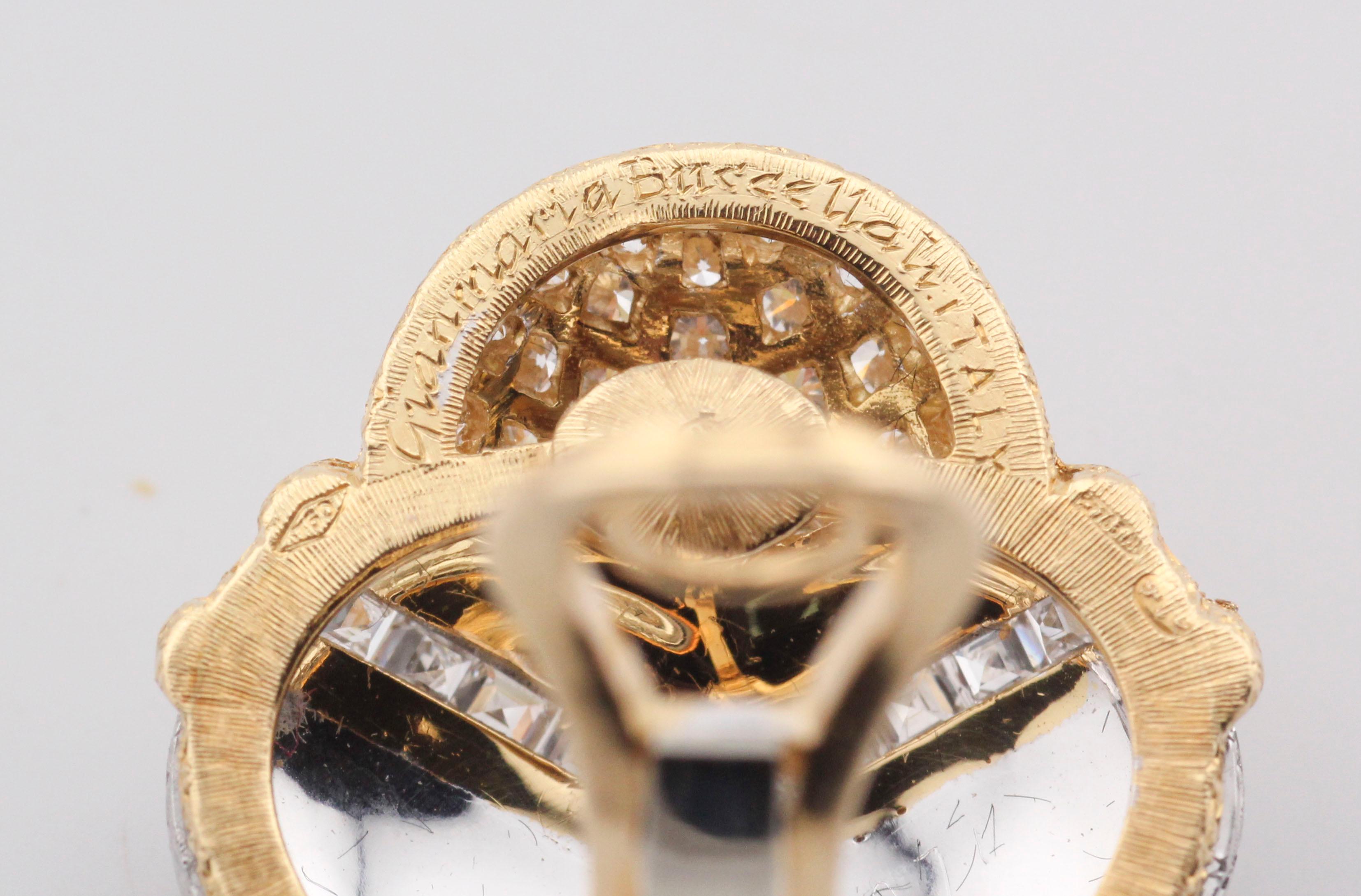 Gianmaria Buccellati Boucles d'oreilles or blanc et jaune 18k diamant carré rond en vente 3