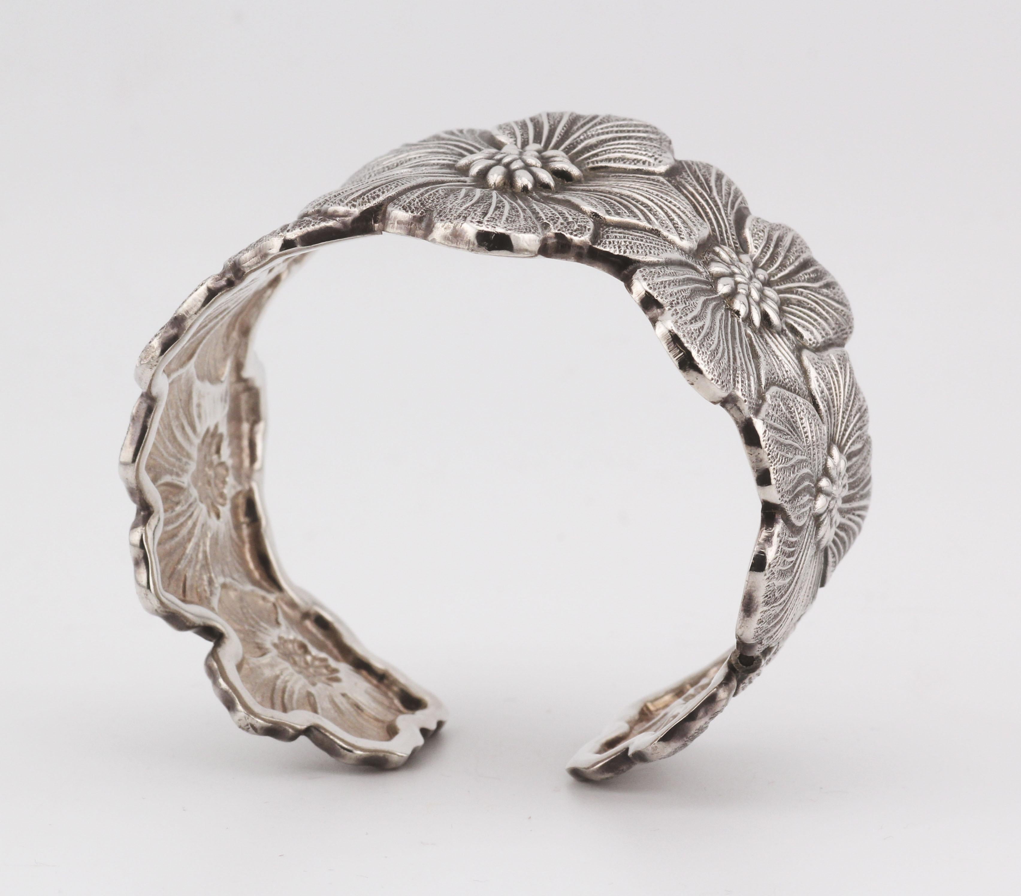 Gianmaria Buccellati Sterling Silver Blossoms Gardenia Flower Cuff Bracelet 2