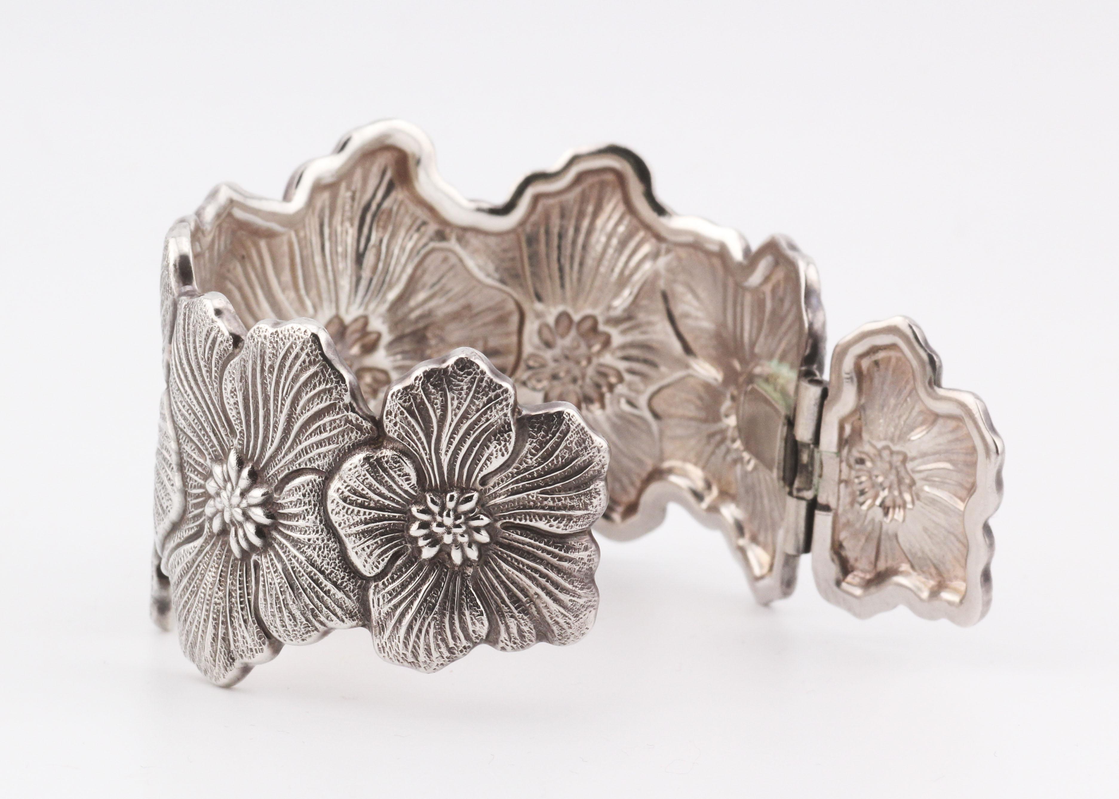 Gianmaria Buccellati Sterling Silver Blossoms Gardenia Flower Cuff Bracelet 3