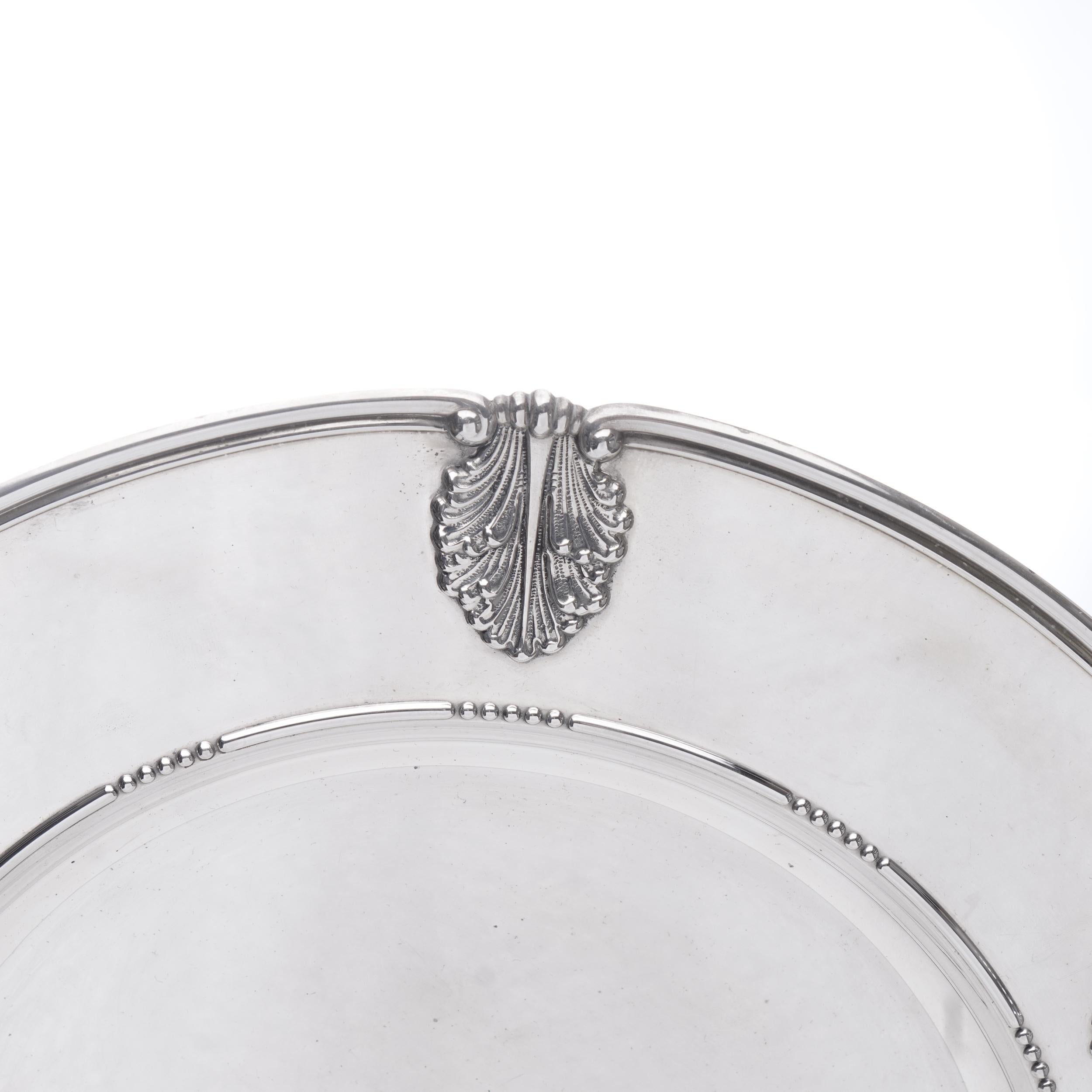 Italian Gianmaria Buccellati Vintage Sterling 925 Silver Large Plate For Sale