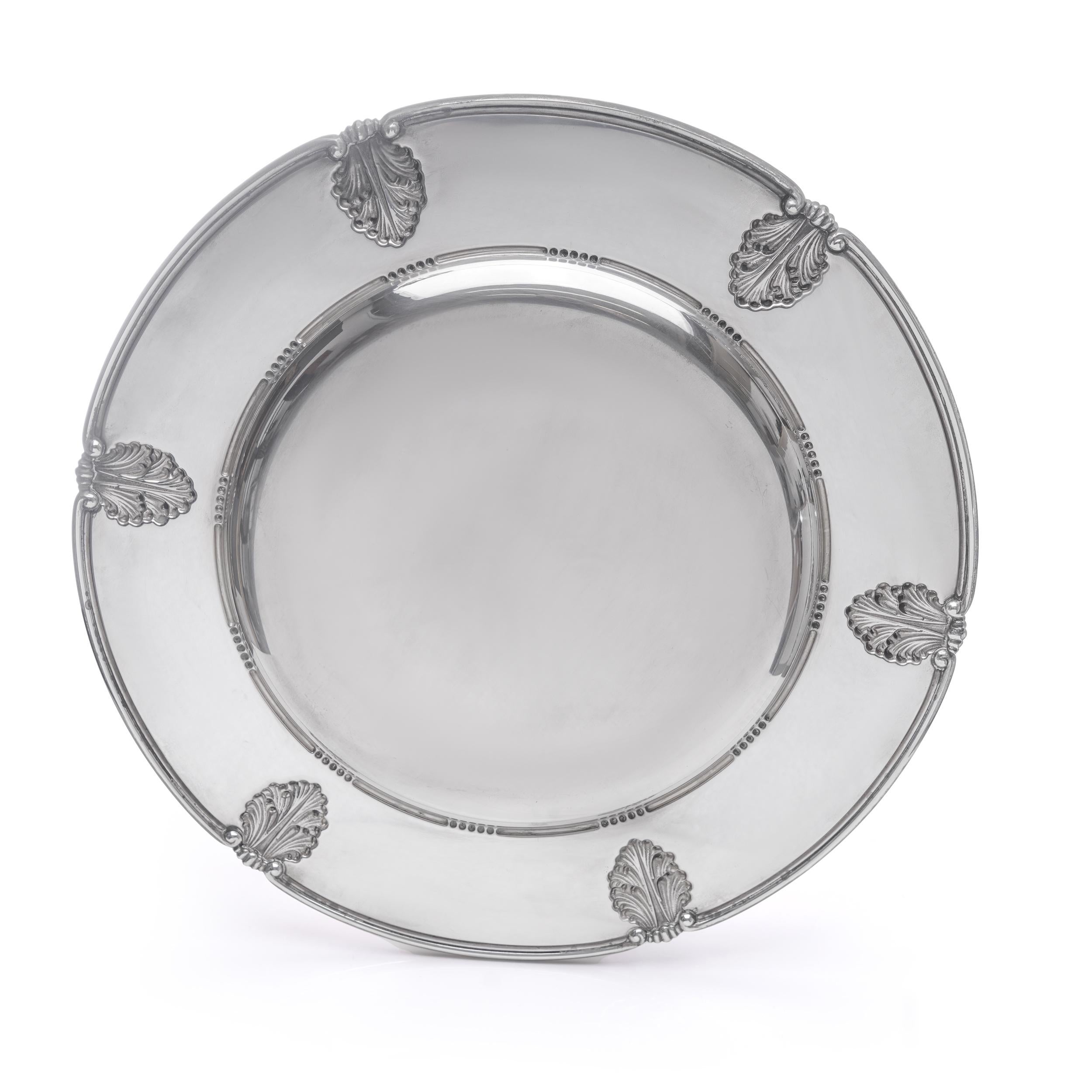 Gianmaria Buccellati Vintage Sterling 925 Silver Large Plate In Good Condition For Sale In Braintree, GB