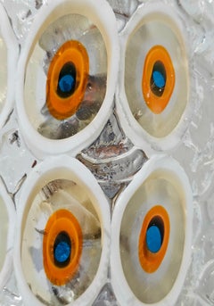 Gianmaria Potenza für La Murrina Wandleuchte Murano Glas Chrom Mitte der 1970er Jahre