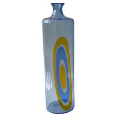 Gianmaria Potenza - Grand vase murrine compliqué en verre de Murano en bleu vif 