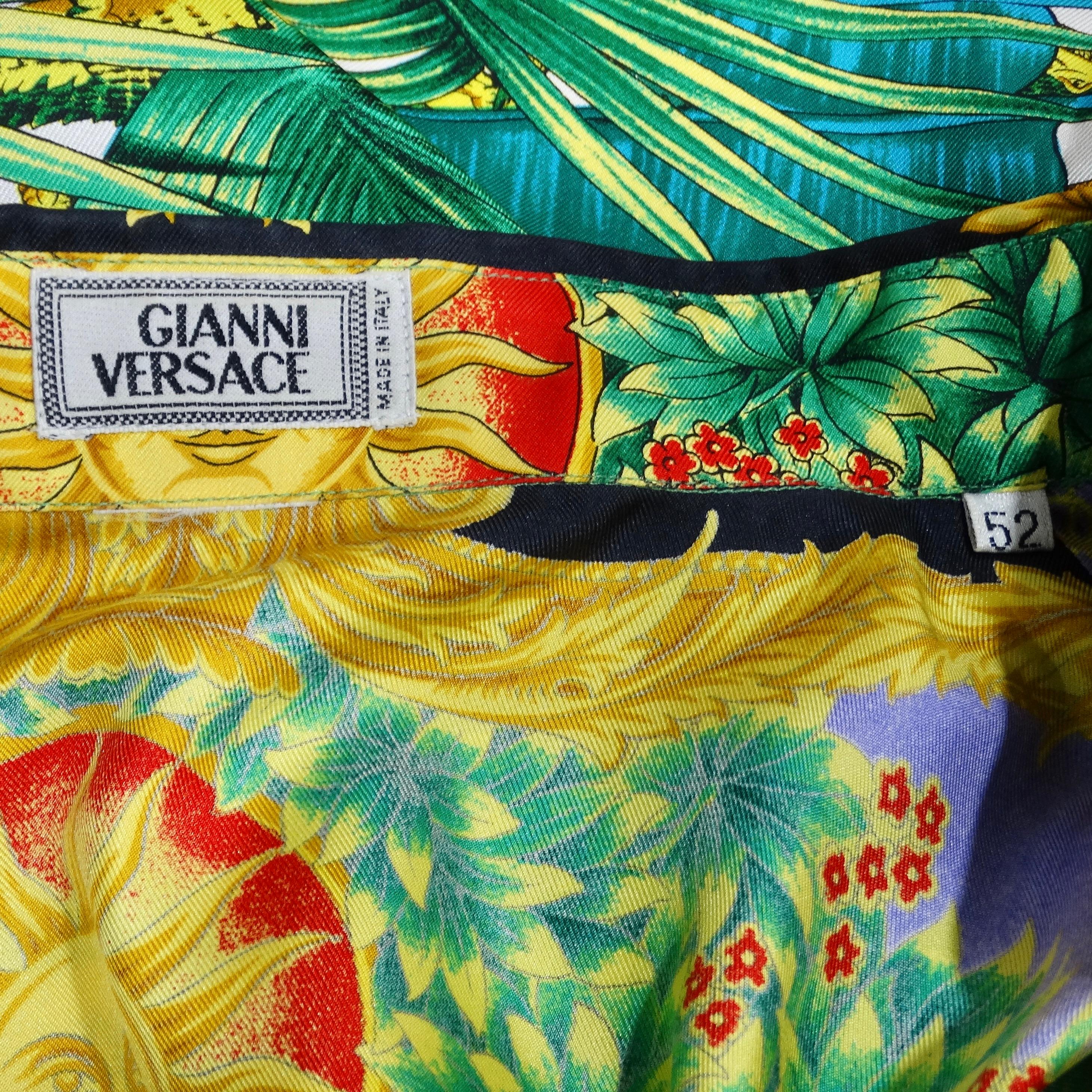Gianna Versace SS 1993 Miami Collection Silk Shirt For Sale 8