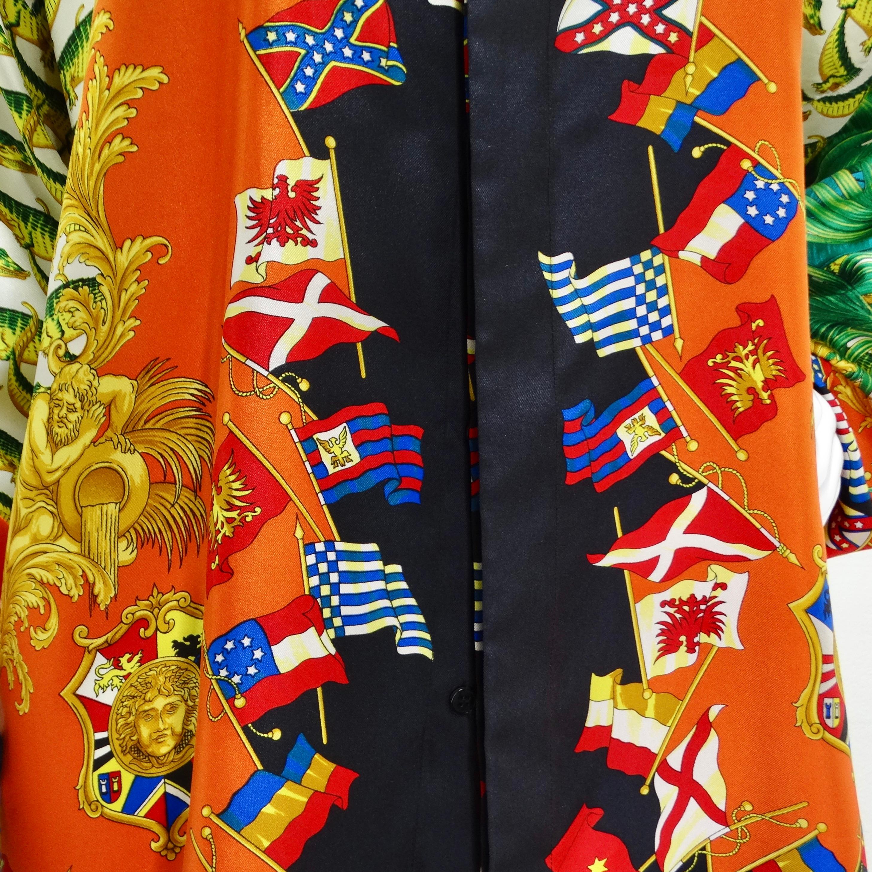 Gianna Versace SS 1993 Miami Collection Silk Shirt In Excellent Condition For Sale In Scottsdale, AZ