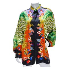 Used Gianna Versace SS 1993 Miami Collection Silk Shirt