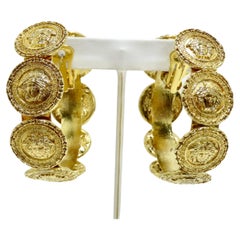 Gianne Versace Medusa Hoop Earrings