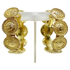 Gianne Versace Medusa Hoop Earrings
