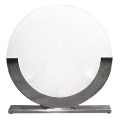 Giannella Ventura Italian Art-Deco Design White Chrome Modern Round Table Lamp