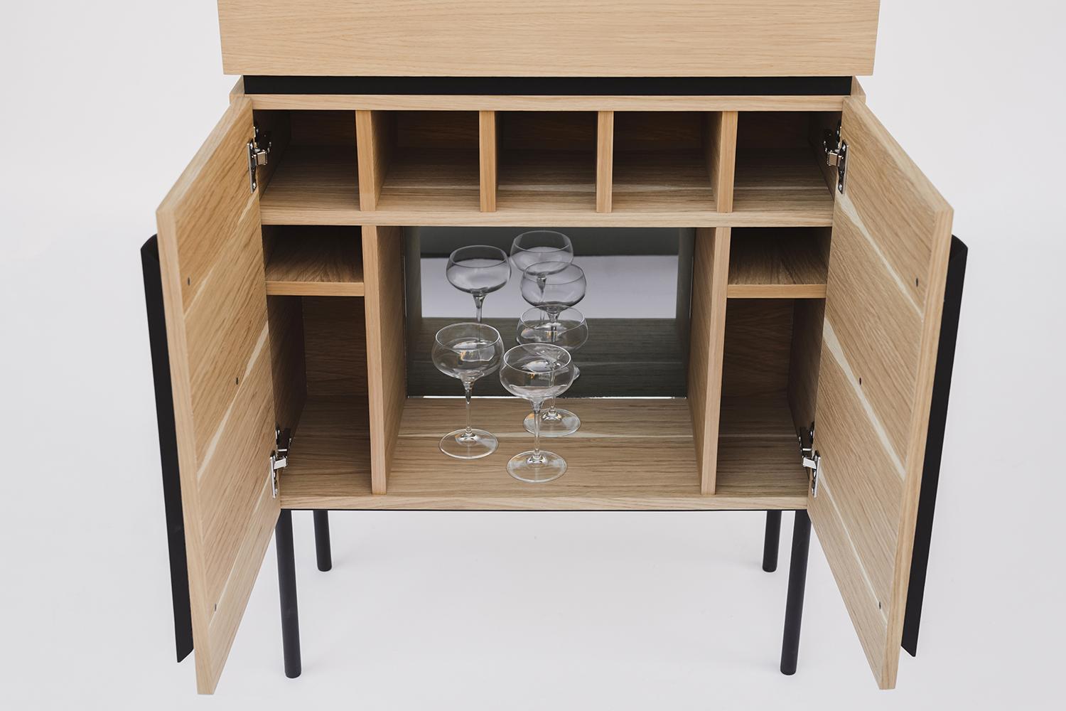 Macedonian Gianni, bar cabinet, modern wooden cabinet For Sale