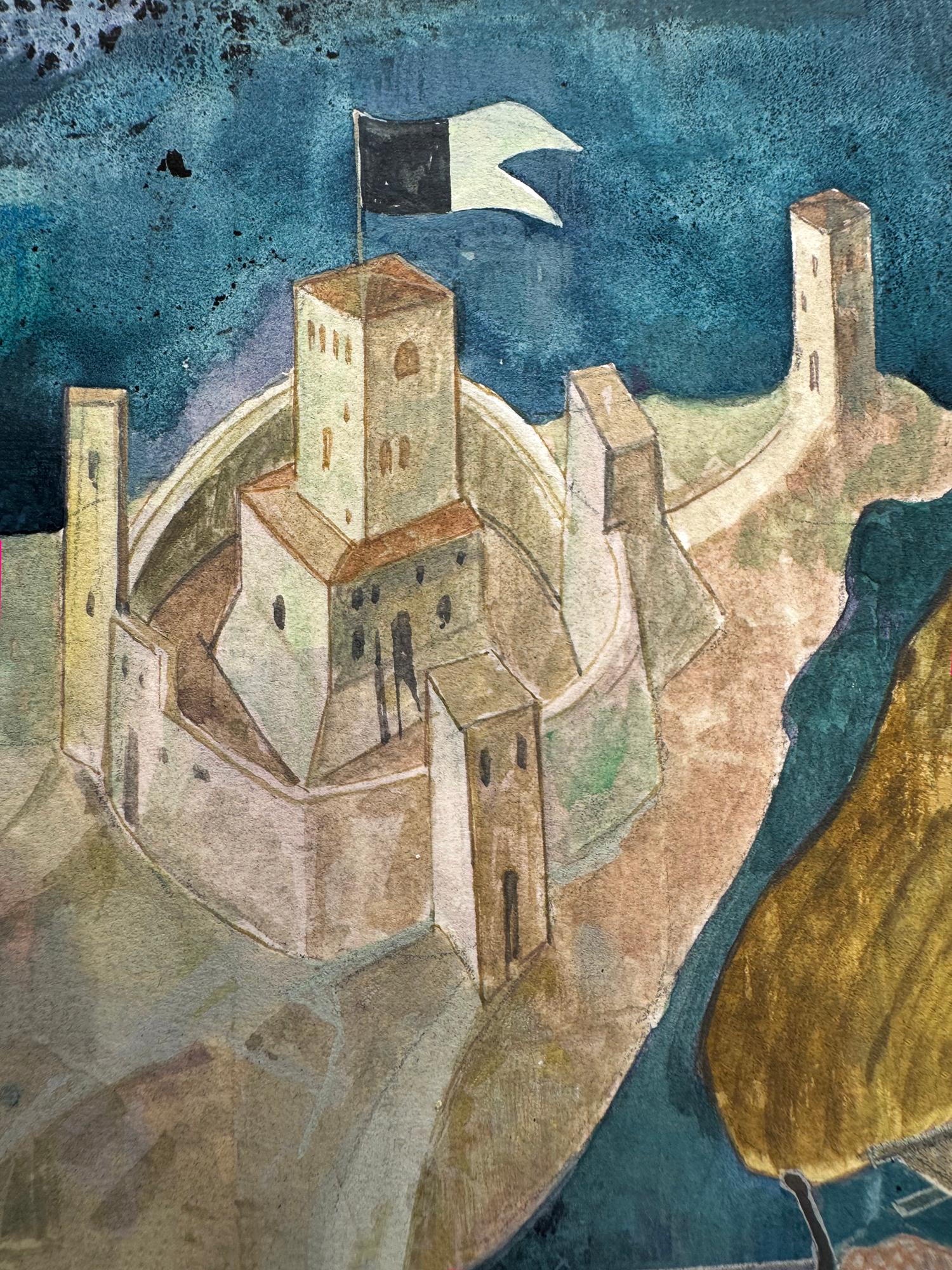 Battle des chevaliers du roi Arthur - Expressionniste Painting par Gianni Benvenuti