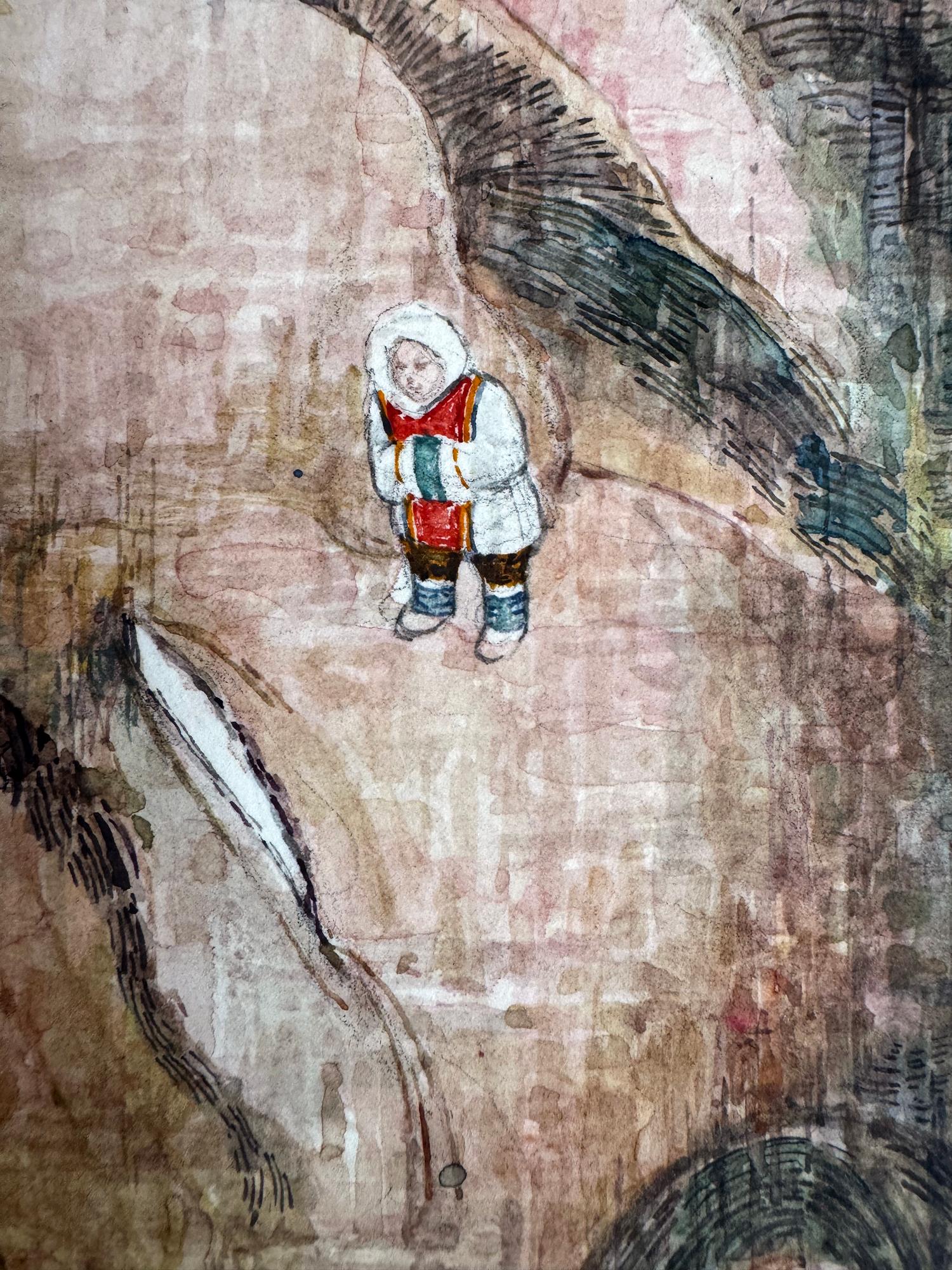 Cuento de hadas esquimal surrealista - Cuentacuentos folclórico de los pueblos indígenas - Painting de Gianni Benvenuti