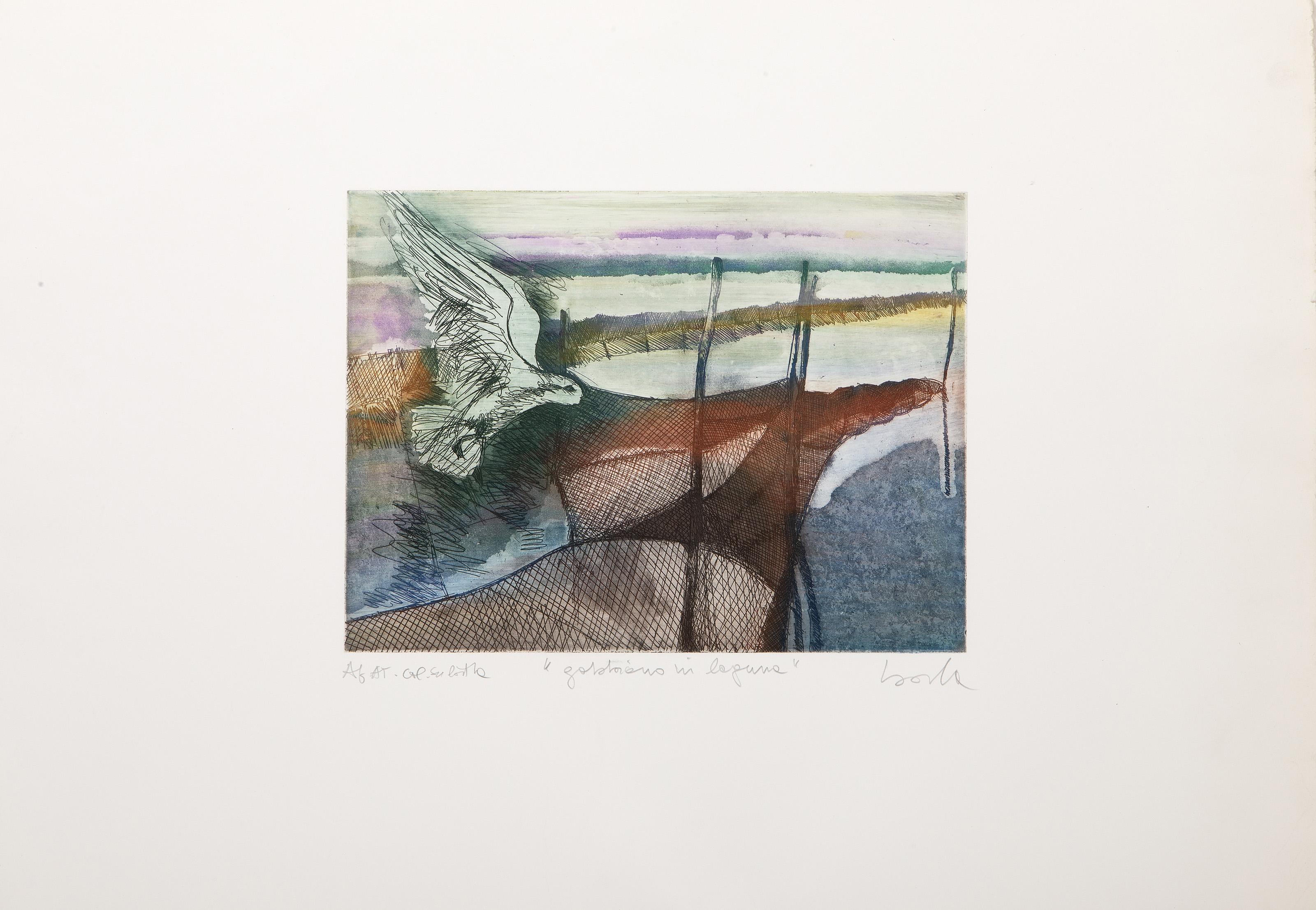 Gobierno in Laguna, Surrealist Etching by Gianni Borta 4