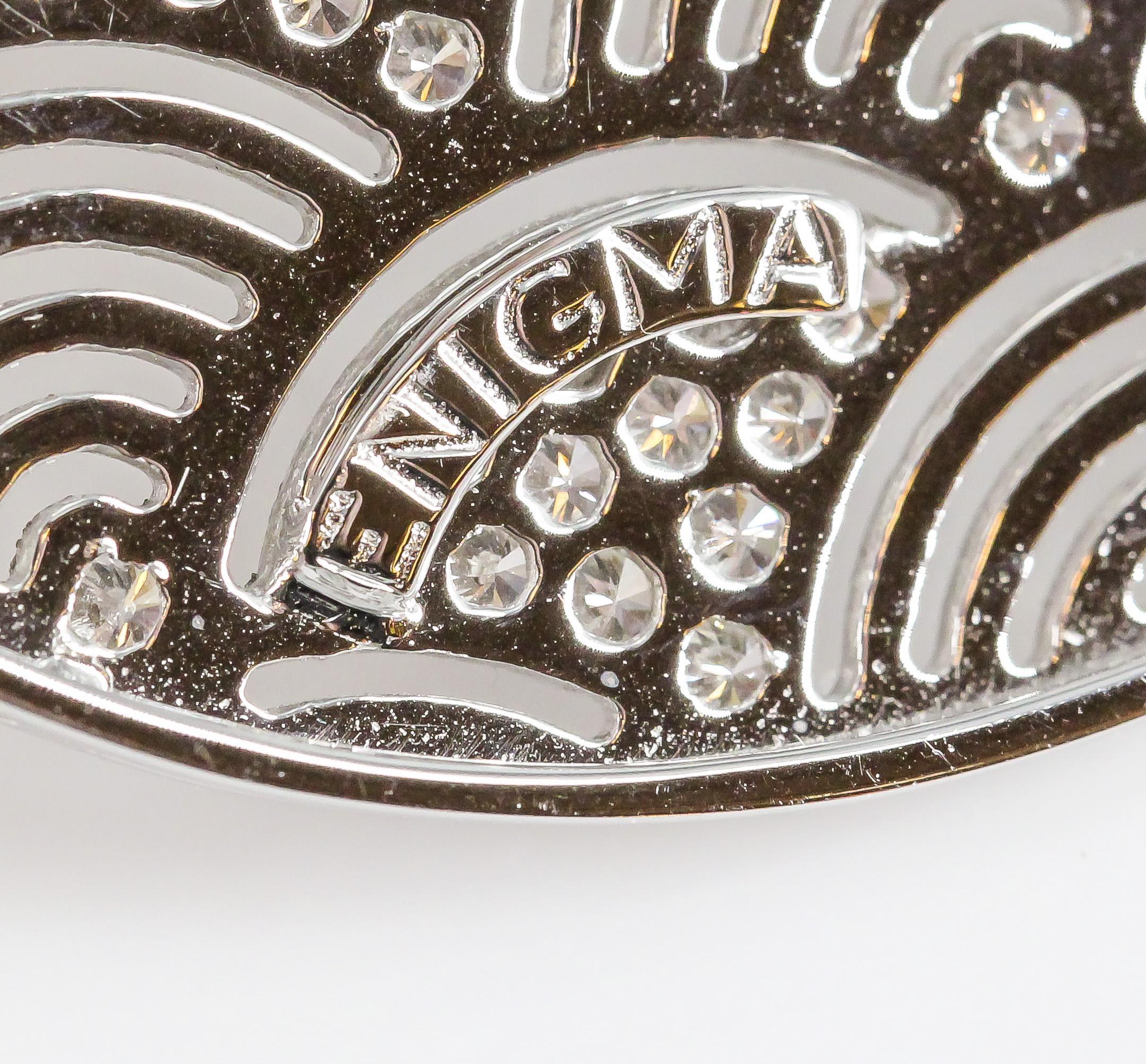 Women's Gianni Bulgari Enigma Diamond 18k White Gold Earrings For Sale