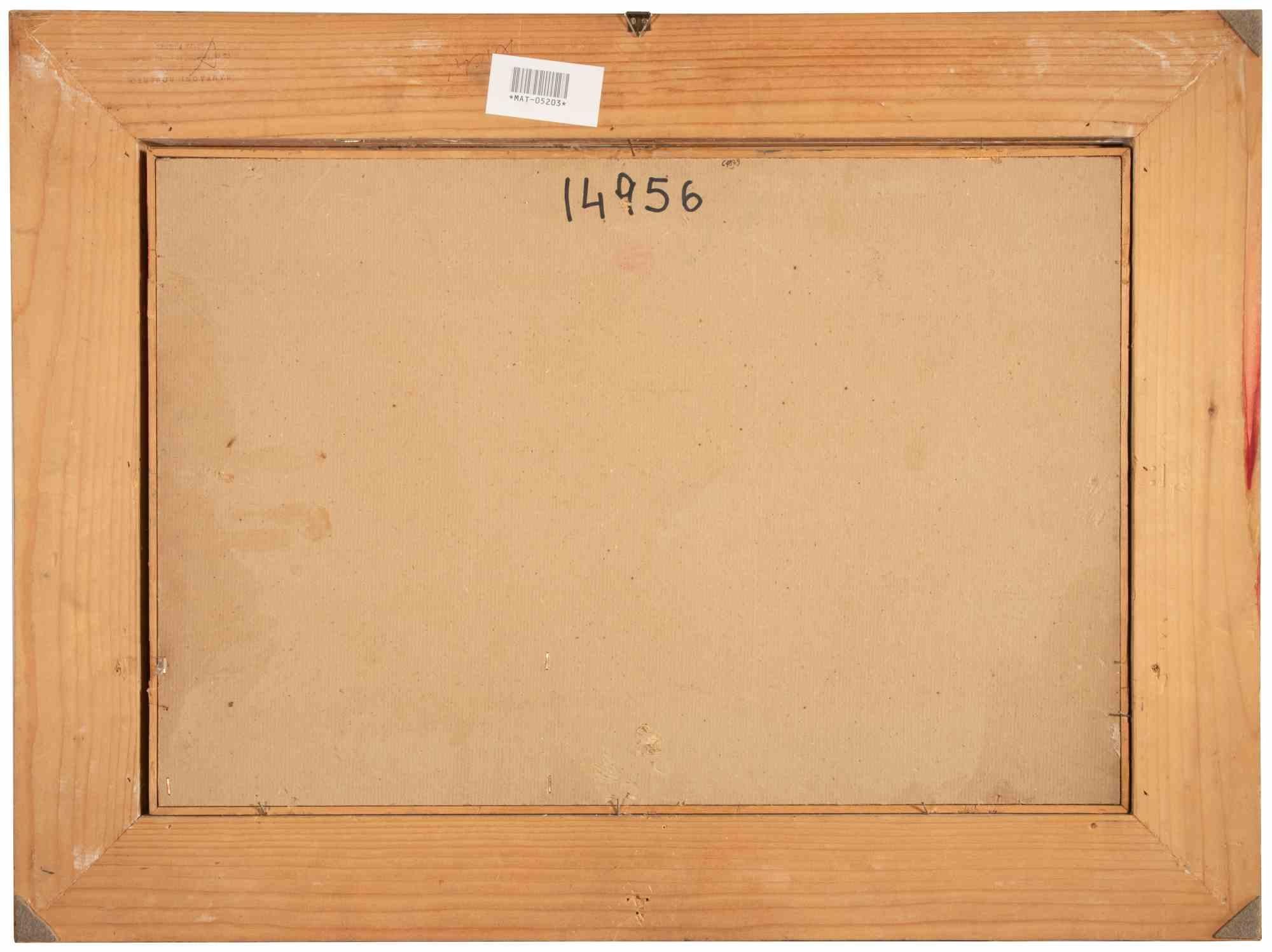Natura morta con nastri - Dipinto a olio di Gianni Cacciarini - Anni '70 in vendita 4