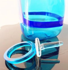 Gianni Cenedese Murano Blue Bottle Vintage  1970s -Art-