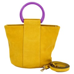 Gianni Chiarini Yellow Purple Soft Leather Bucket Bag