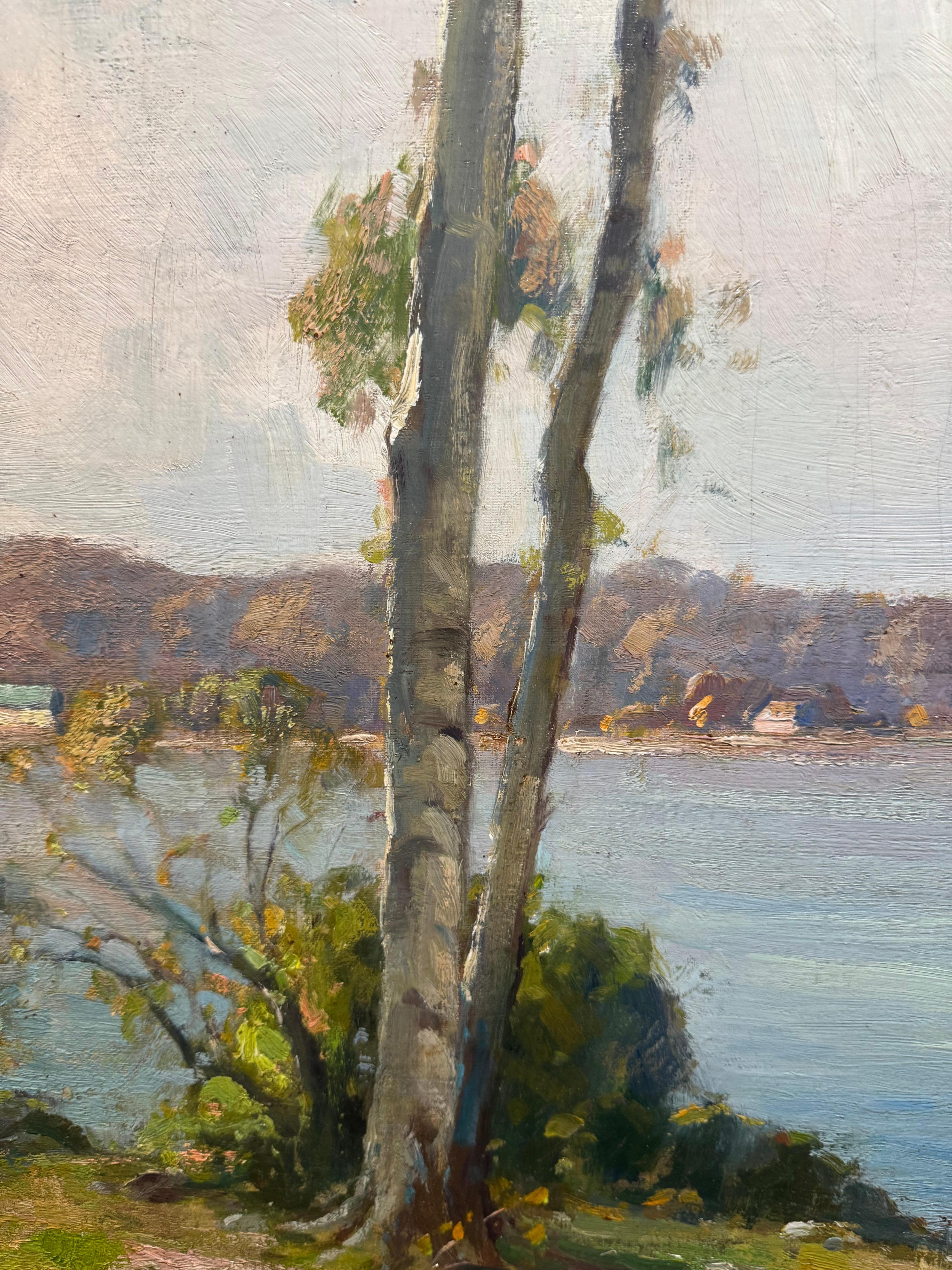 Large PIGEON COVE Rockport Massachusetts IMPRESSIONIST Sailboat Painting en vente 8