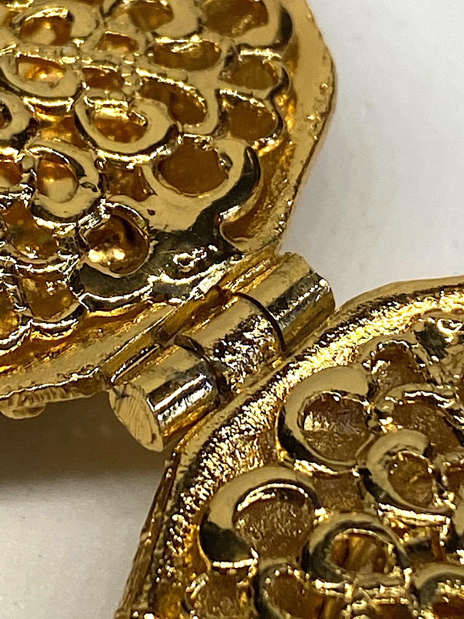 Gianni De Liguoro Byzantine Style Gold & Red Cabochon Bracelet, 1980s 7