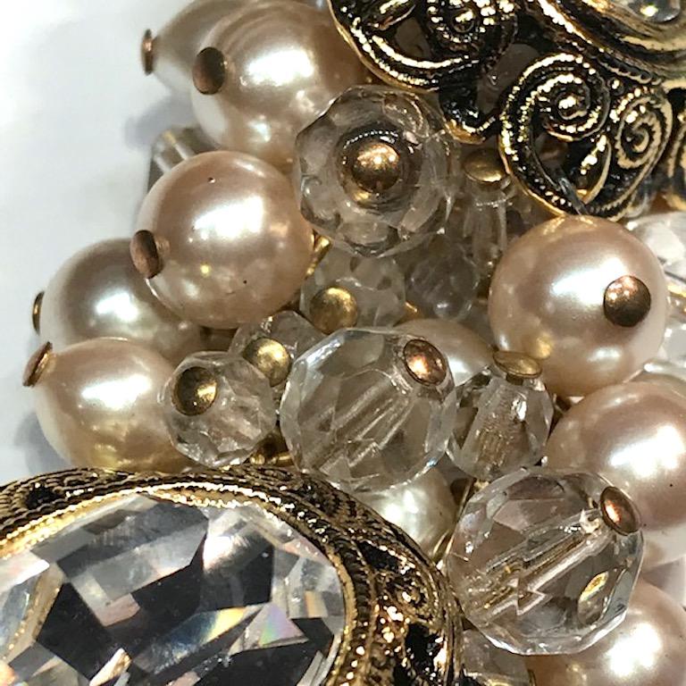 Gianni De Liguoro Crystal, Pearl bead and Rhinestone 1980s Necklace 8