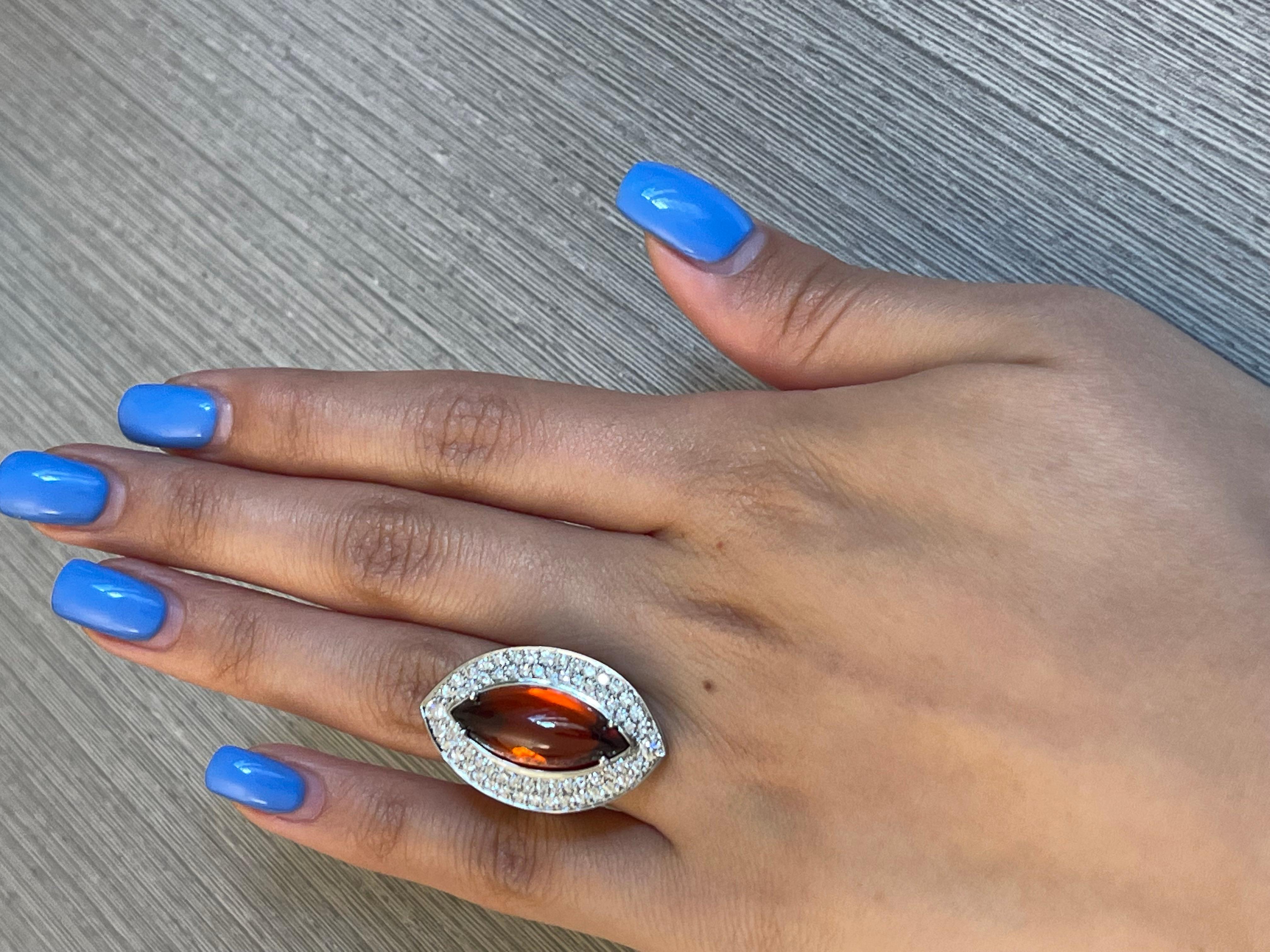 Round Cut Gianni Lazzaro 10, 93 Carat Tourmaline Diamond White 18K Gold Ring for Her For Sale