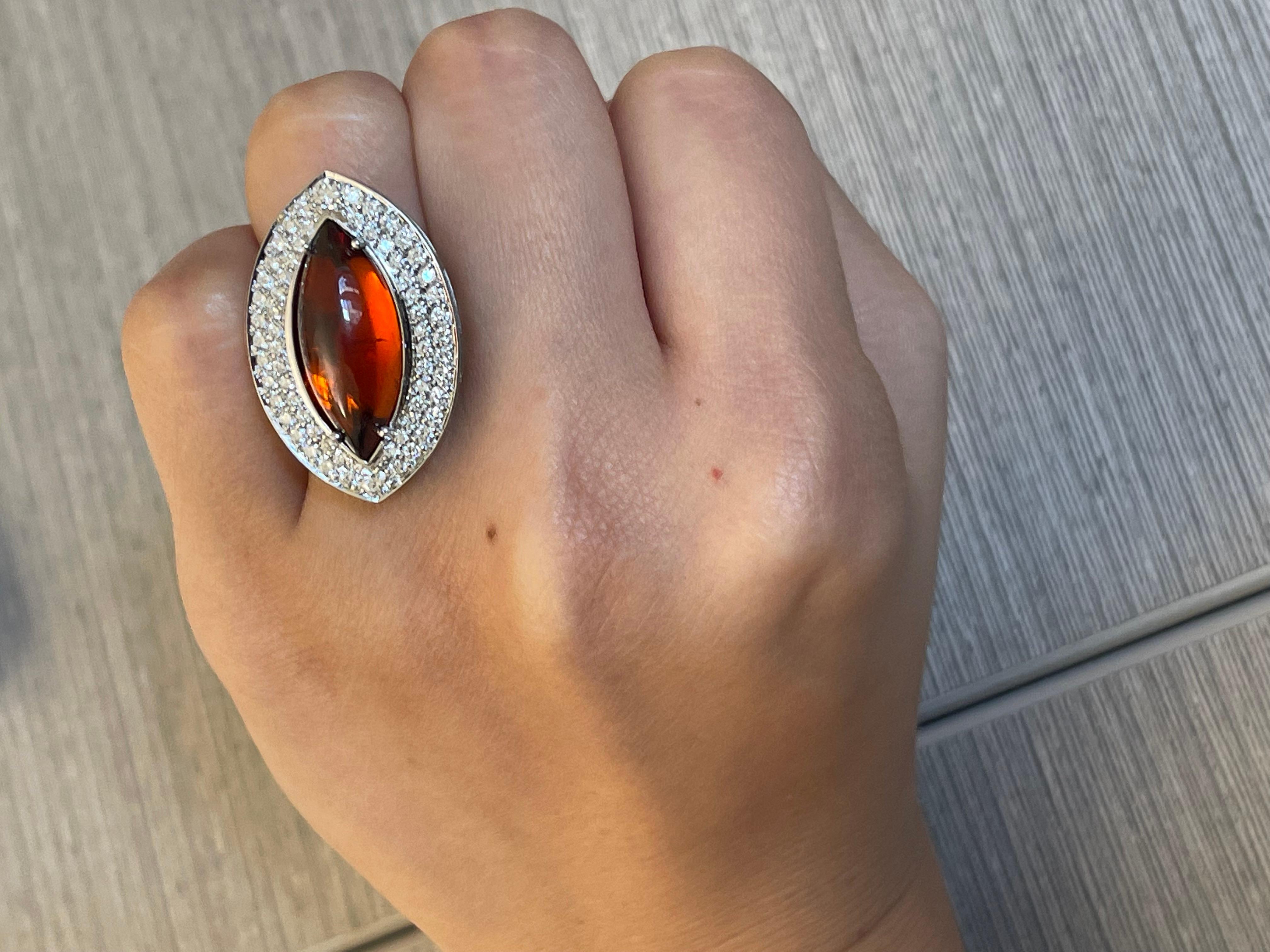 Gianni Lazzaro 10, 93 Carat Tourmaline Diamond White 18K Gold Ring for Her In New Condition For Sale In Genève, GE