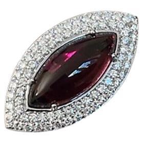 Gianni Lazzaro 10, 93 Carat Tourmaline Diamond White 18K Gold Ring for Her