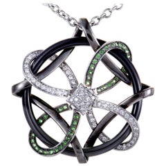 Gianni Lazzaro 18 Karat Gold/Black Rhodium Diamond and Tsavorite Pave Openwork