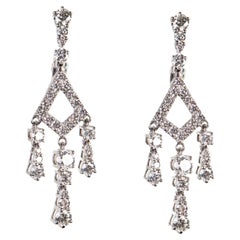 Gianni Lazzaro 2,05 Carat White Gold Diamond Dangle Earrings For Her