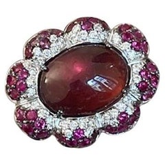 Gianni Lazzaro 20, 60 Ct Tourmaline Ruby Diamond White 18K Gold Earrings for Her