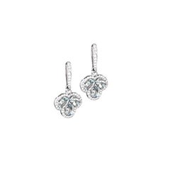 Gianni Lazzaro 2, 21 Carat Aquamarine Diamond White 18K Gold Earrings for Her