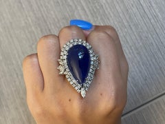 Gianni Lazzaro 27, 57 Carat Tanzanite Diamond 18K White Gold Ring for Her