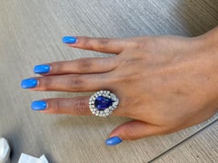 Gianni Lazzaro 6, 50 Carat Tanzanite Diamond White 18K Gold Ring for Her