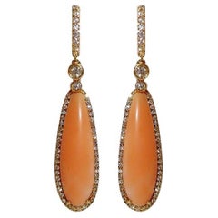 Gianni Lazzaro Coral 29, 4 ct Diamond Yellow 18K Gold Earrings for Her