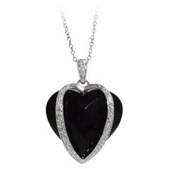 Gianni Lazzaro Onyx Diamond White 18K Gold Pendant for Her