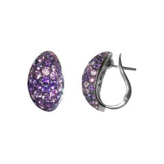 Gianni Lazzaro Pink Sapphire 4.76 Carat Amethyst 18 Karat White Gold Dome Ring