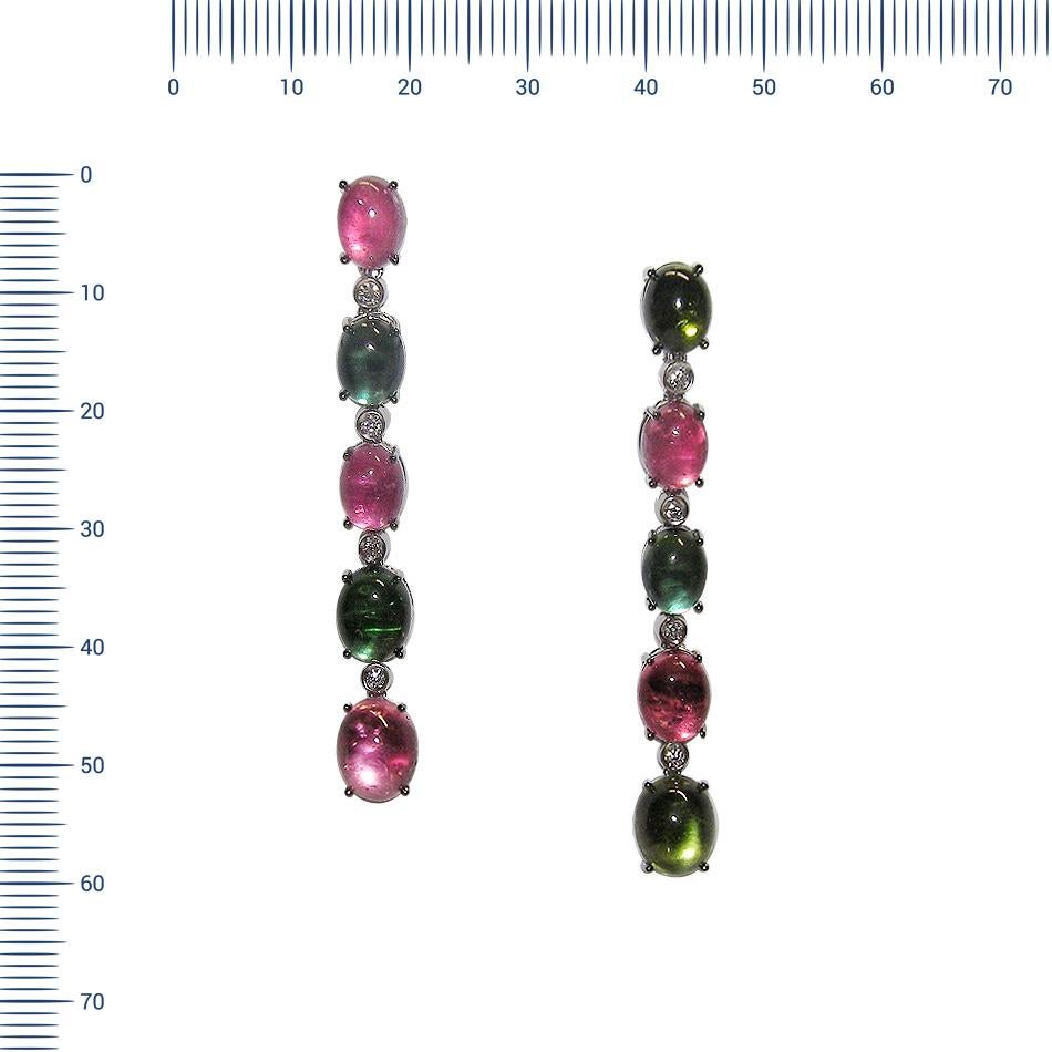 Earrings  White Gold 18 K Gianni Lazzaro 

Diamonds 8-0,19 ct HSI 
Tourmaline Rose - Cabochone 5-9,47 ct
Tourmaline Green - Cabochone 5-10,28 ct
Weight 14,80 gram


With a heritage of ancient fine Swiss jewelry traditions, NATKINA is a Geneva based