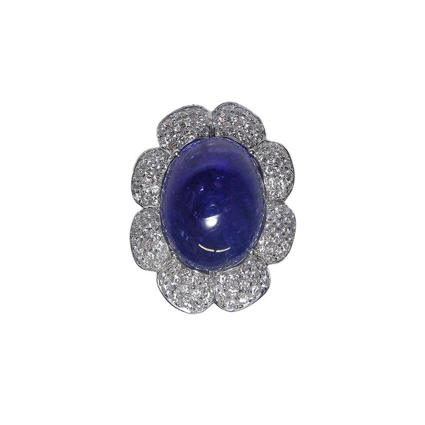 Pendant White Gold 18 K Gianni Lazzaro (Matching Ring and Earrings Available )

Diamonds 117-2.12 ct HSI 
Tanzanite 1-49,00 ct

With a heritage of ancient fine Swiss jewelry traditions, NATKINA is a Geneva-based jewelry brand that creates modern