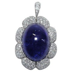 Gianni Lazzaro Tanzanite 49 Ct Diamond White 18K Gold Pendant for Her