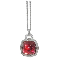 Gianni Lazzaro Tourmaline Diamond White 18K Gold Pendant for Her